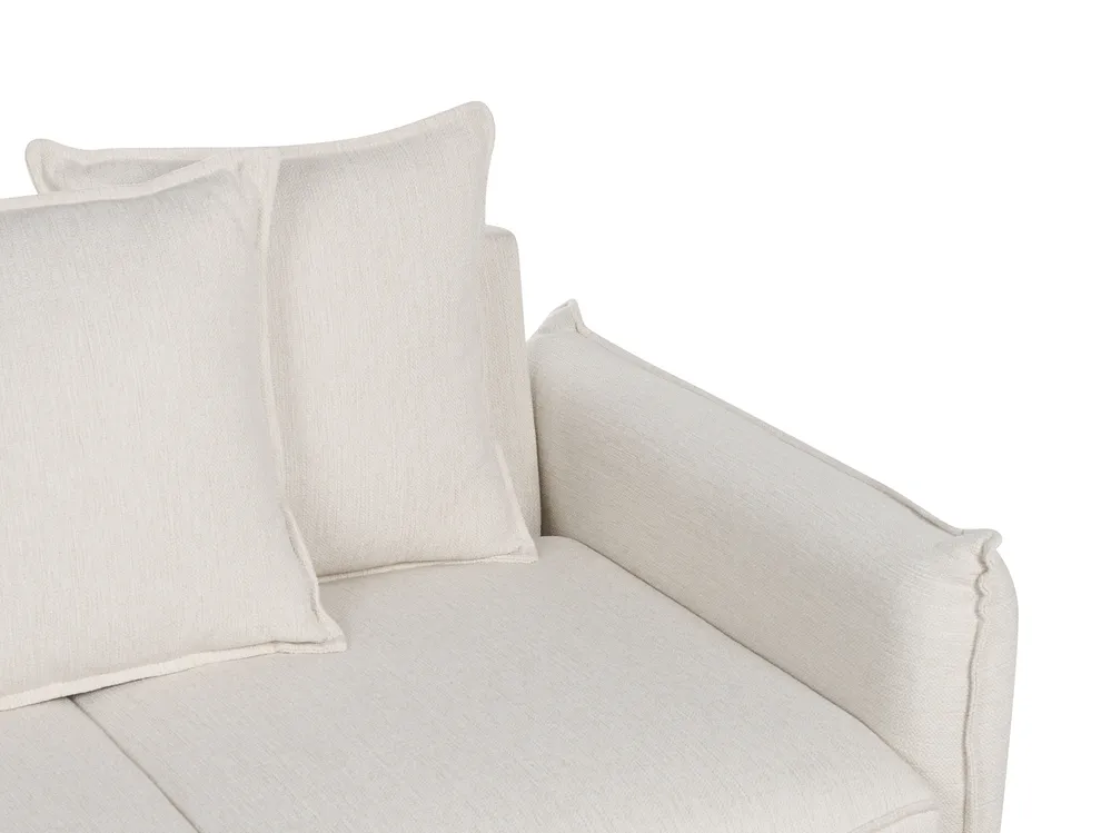 Schlafsofa 3-Sitzer KRAMA mit Stauraum Stoff Cremeweiß_898297