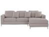 Ecksofa 4-Sitzer OSLO Stoff Beige linksseitig
