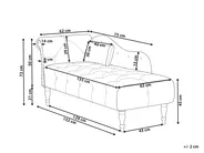 Linksseitige Chaiselongue IVRY Samtstoff Grau_929070