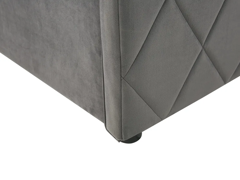 Bett mit Stauraum ROCHEFORT Samtstoff Grau 140 x 200 cm_786509