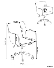 Desk Chair ALTONA Velvet Off-White_998573