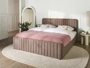 Bett mit Stauraum LUNAN Bouclé Taupe 180 x 200 cm_1048583