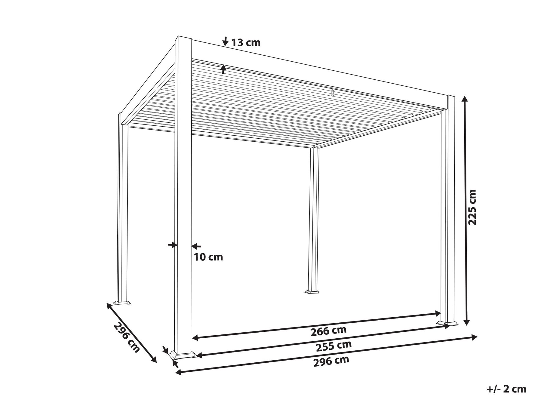 Pavillon FORNOLI 296 cm 296 cm Metall Weiß_932970