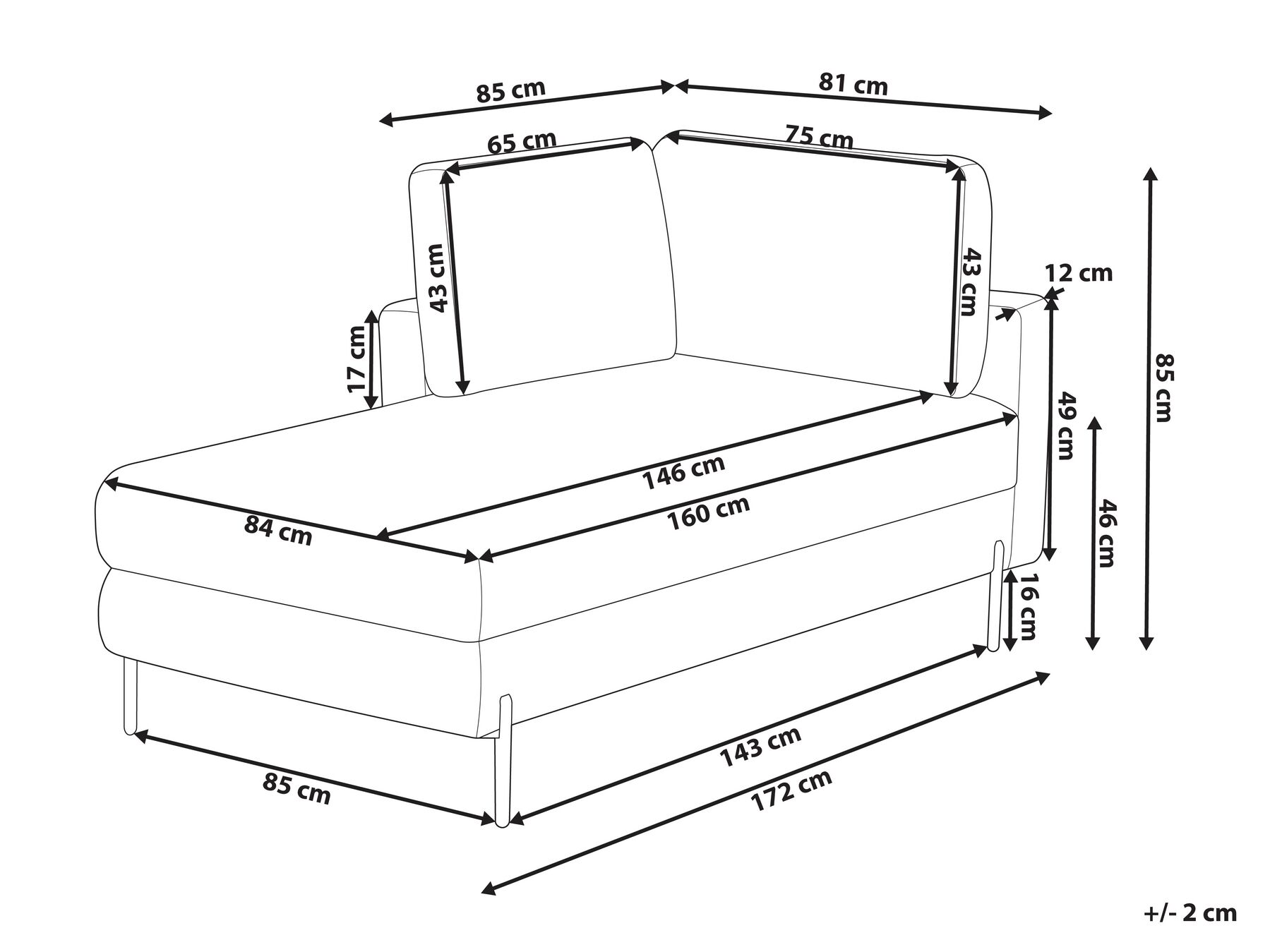 Rechtsseitige Chaiselongue REBAIS Kunstleder Hellbeige_935782