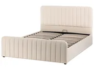 Ottoman Bed LUNAN Velvet Beige 140 x 200 cm (EU Double)_1051374