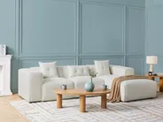 Corner Sofa 3 Seater DOLVA Boucle Off-White Left Hand_946413
