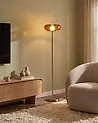 LED Stehlampe NITH mit Dimmer Glas Braun