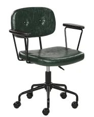 Desk Chair ALGERITA Faux Leather Dark Green_896685