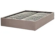 Ottoman Bed without Headboard DINAN Boucle Taupe 120 x 200 cm (EU Small Double)_1188227