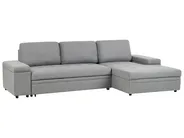 Eckschlafsofa 3-Sitzer HRISEY mit Stauraum Kunstleinen Grau linksseitig_956019