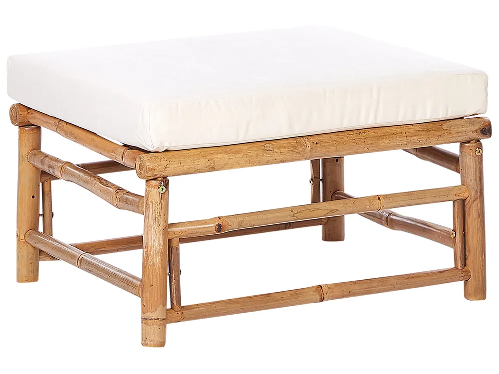Garten Ottomane CERRETO Bambus Cremeweiß