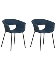 Esszimmerstuhl 2er Set ELMA Stoff Dunkelblau_884624