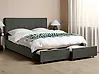 Bett mit Schubladen LA ROCHELLE Stoff Dunkelgrau 160 x 200 cm