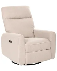 Elektrischer Schaukel-Fernsehsessel FOBOS drehbar Bouclé Hellbeige_1078697