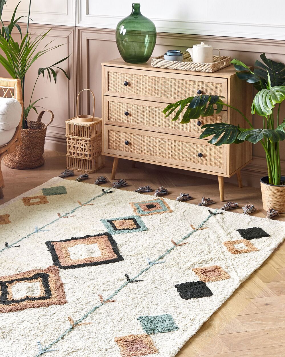 Tapis ESKISEHIR Beige 140 x 200 cm Coton