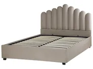 Krevet s prostorom za pohranu VINCENNES Samet Sivo-bež 160 x 200 cm_837312