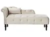 Left-Hand Chaise Longue IVRY Velvet Light Beige