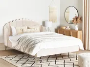 Bed Velvet AMBILLOU 180 x 200 cm (EU Super King) Light Beige_857640