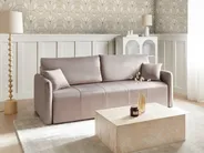 Schlafsofa 3-Sitzer EGGE Samtstoff Taupe_1020993