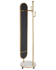 Kleiderständer mit Spiegel LORENA 172 cm Metall Gold_935082