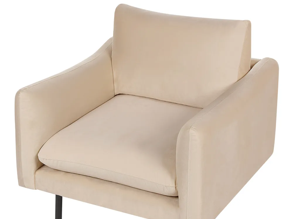 Sofa Set 5-Sitzer VINTERBRO mit Ottomane Samtstoff Beige_897481
