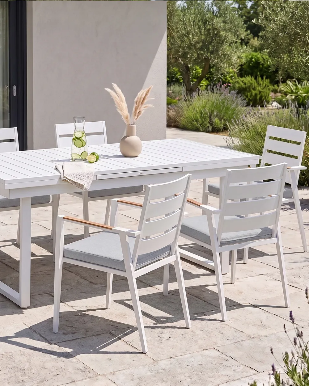 Set mit 6 Stühlen und Sitzkissen TAVIANO Metall Grau