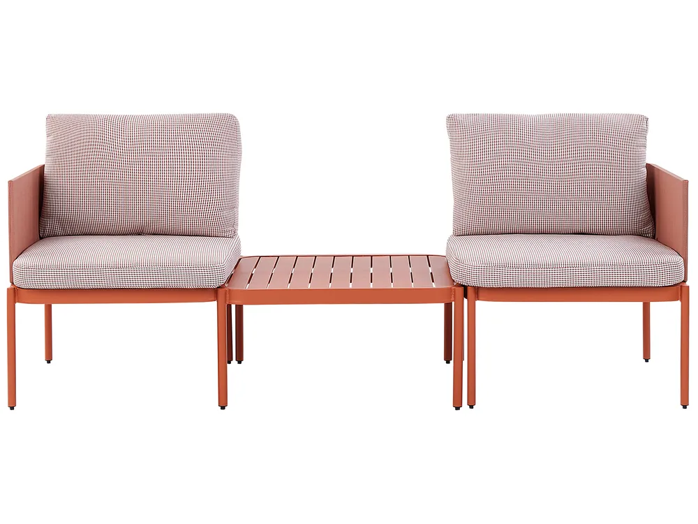 Ensemble de salon de jardin avec table 2 places TERRACINA Métal Orange