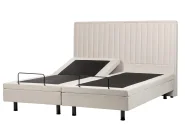 Adjustable Bed Fabric DUKE II 160 x 200 cm (EU King Size) Light Beige_910545