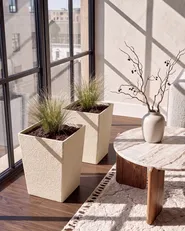Set of 2 Plant Pots CYRODALIS 42 cm Beige_1133035
