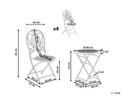 Gartenmöbel Set 4-Sitzer BIVIO klappbar Metall Cremeweiß_807863