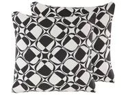 Dekokissen 2er Set KOTURE 45 x 45 cm Baumwolle Schwarz / Weiß Geometrisches Muster_802246