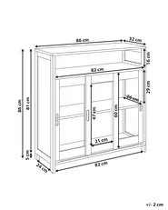 Glass Display Sideboard CRABTREE 86 cm White_996552