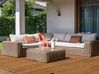 Garten Ecksofa mit Ottomane 6-Sitzer PALERMO modular Polyrattan Braun