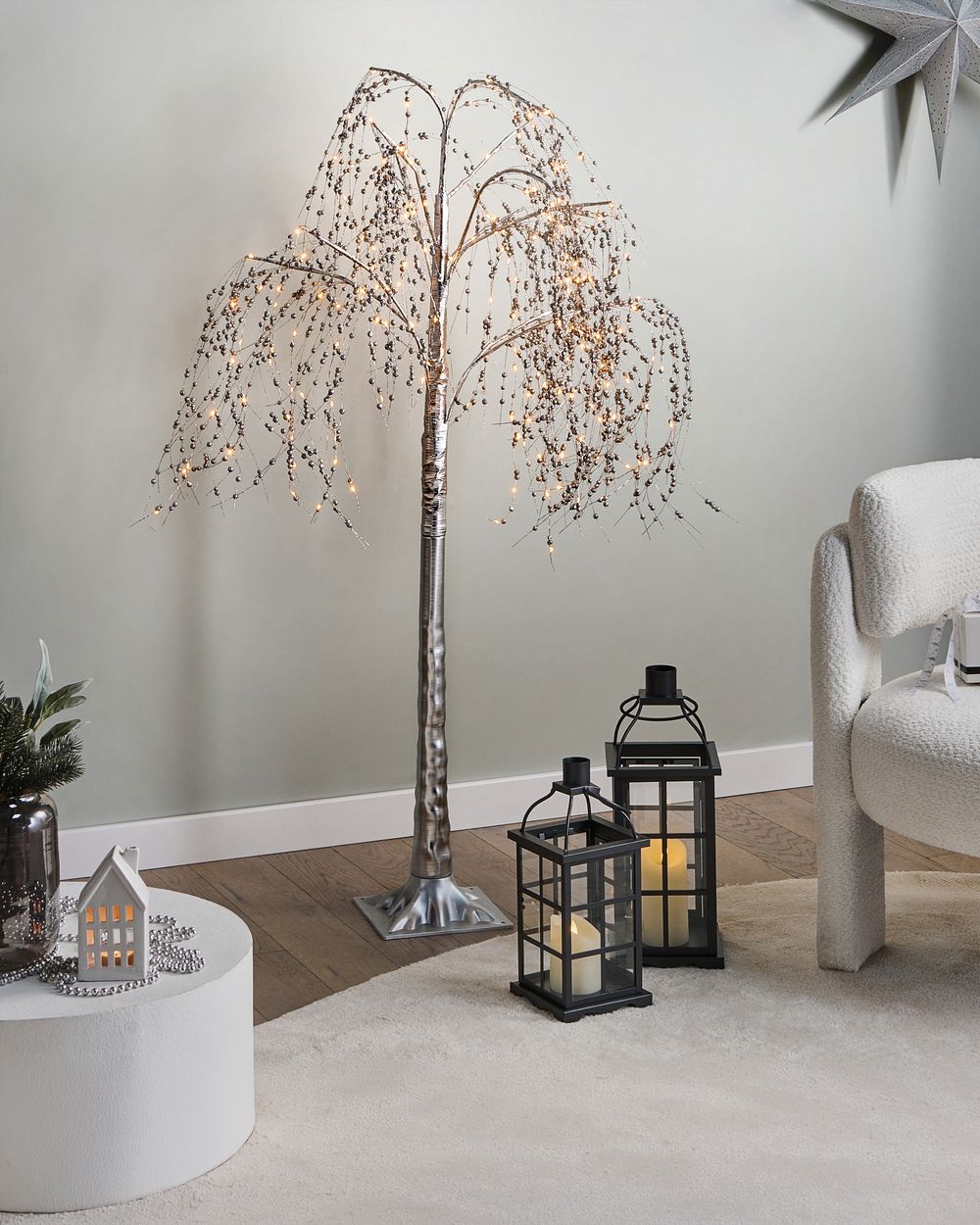 Outdoor Decoration LED NILLAKA 145 cm Tree Silver