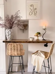 Set mit 2 Barstühlen CASSITA Rattan Naturfarben_834401
