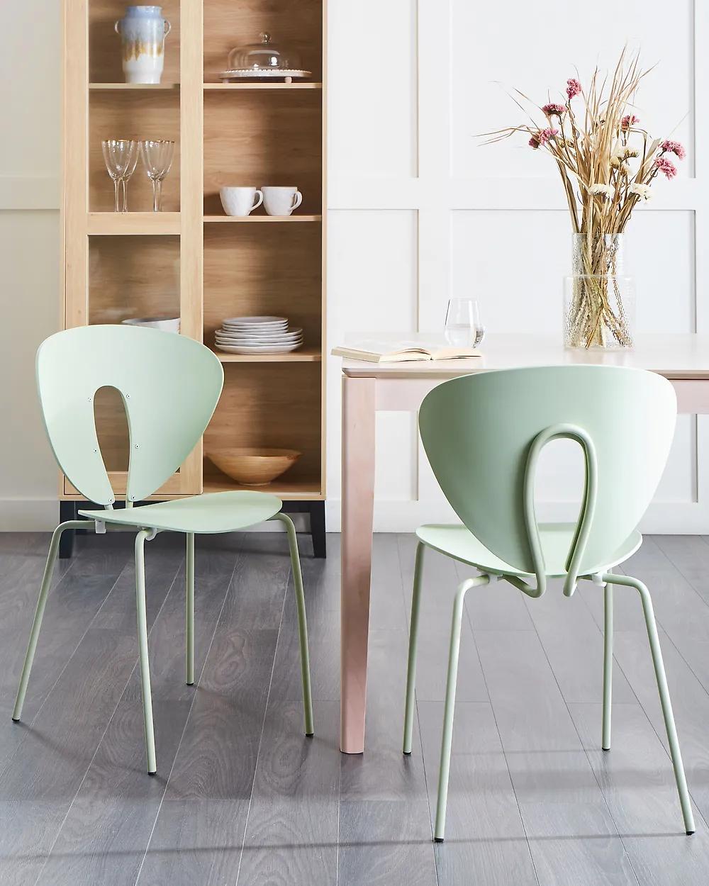 Set of 2 Dining Chairs TRACY Light Green_1183435