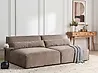 Modul Ecksofa 3-Sitzer HELLNAR mit Ottomane Stoff Hellbraun linksseitig