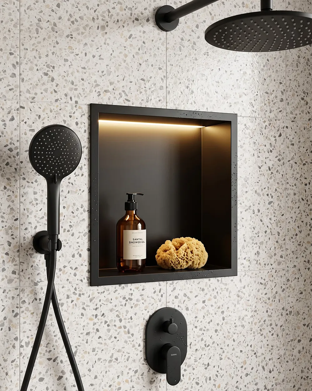 Niche de douche ITAIPU LED Métal Noir_1150144