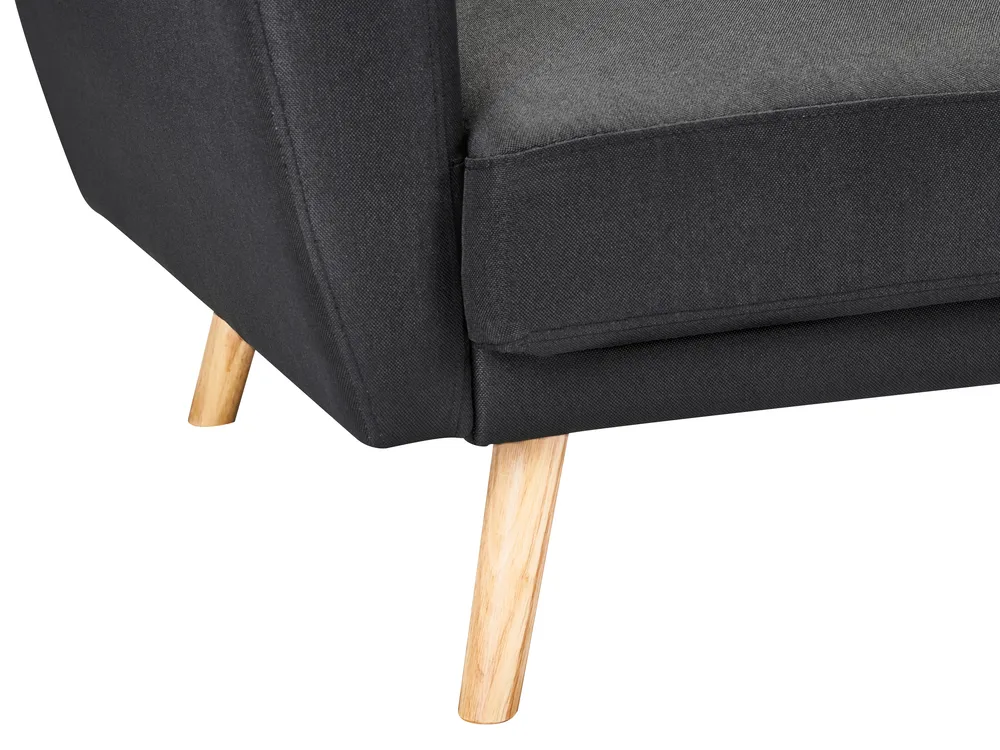 Sofa Bed 3 Seater FLORLI Fabric Black_704149