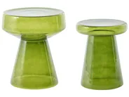 Set of 2 Side Tables LAGUNA/CALDERA Glass Green_1093597