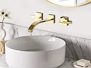 Wall Mounted Basin Mixer Tap BERRACO Brass Gold_1184685