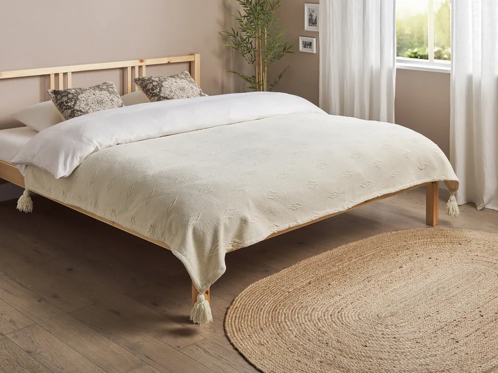 Tagesdecke KAZY Baumwolle 200 x 220 cm Beige