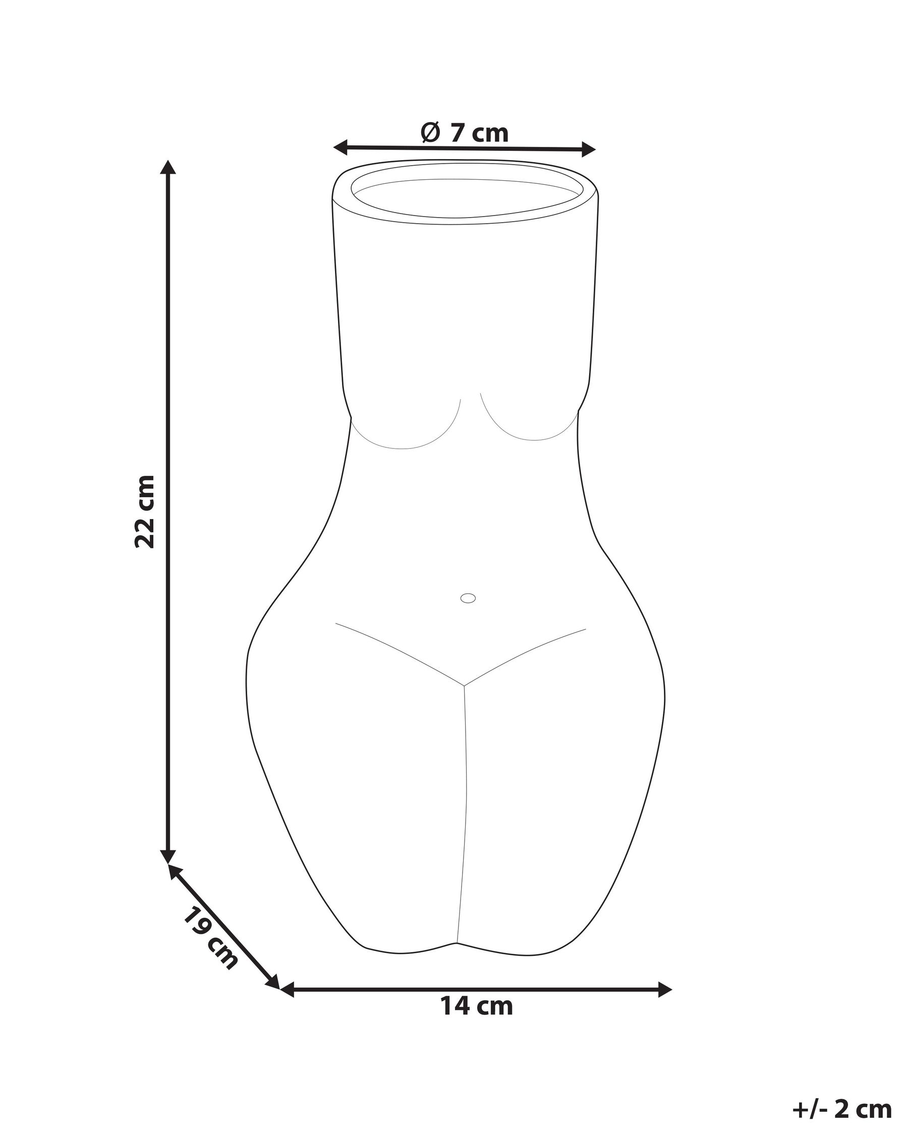 Blumenvase PYRGOS 22 cm Keramik Schwarz_845108