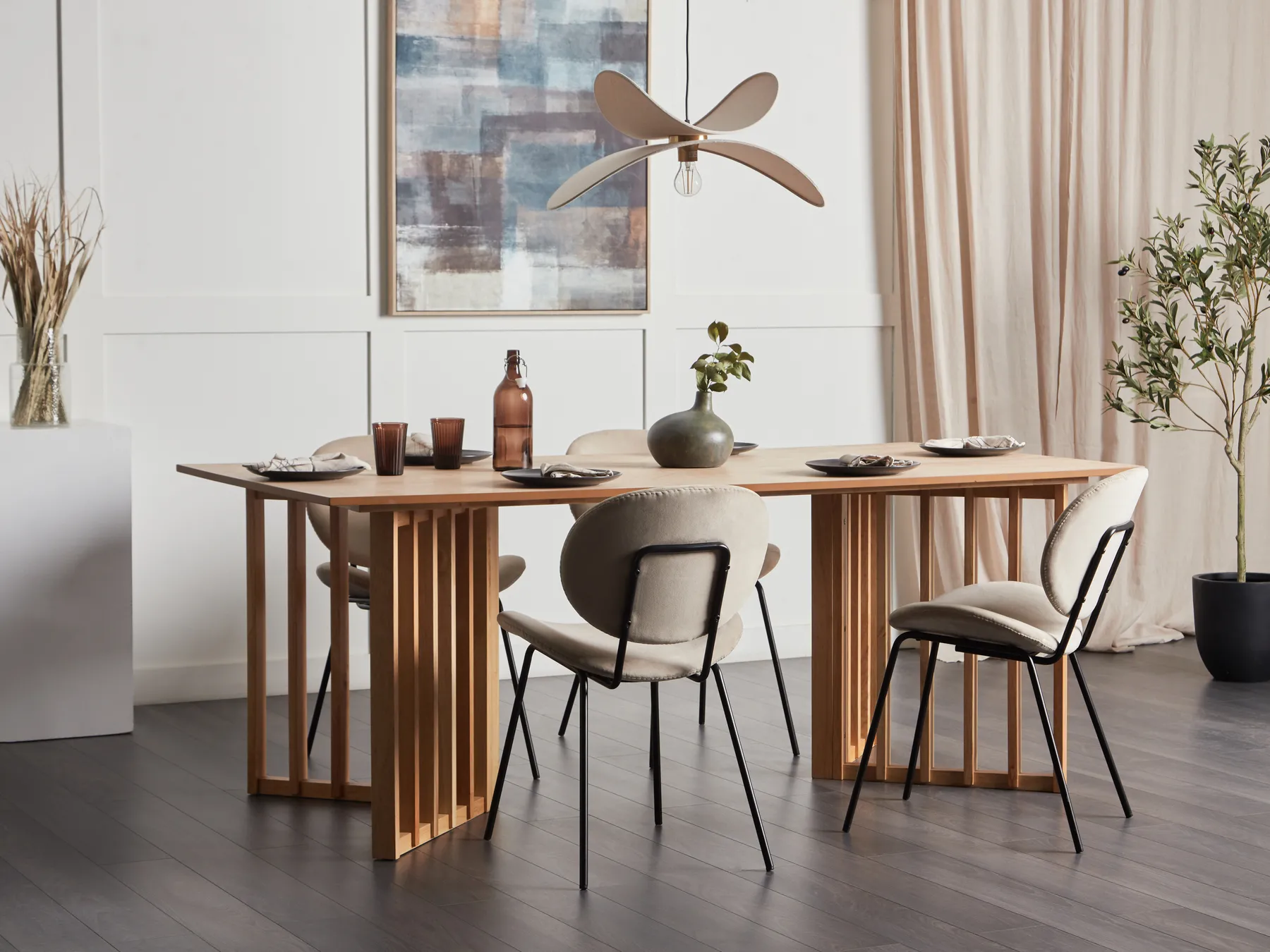 Dining Table LEANDRA Light Ash Wood 200 cm 100 cm_899169