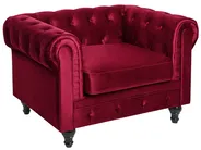 Sofa Set 4-Sitzer CHESTERFIELD Samtstoff Dunkelrot_778806