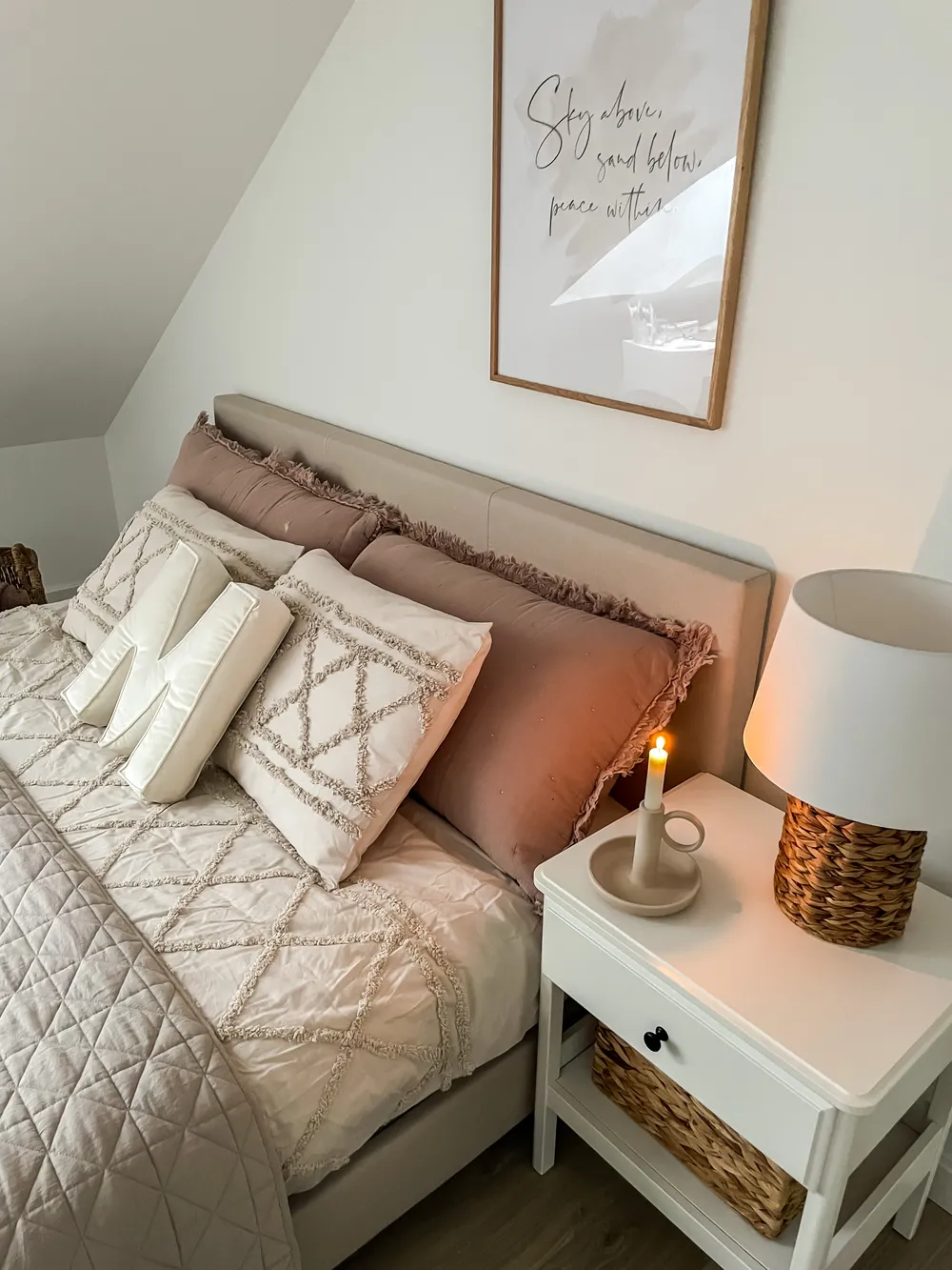 Bett mit Lattenrost Stoff ALBI 160 x 200 cm Beige_817569