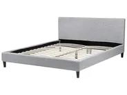 Bett mit LED Stoff FITOU 160 x 200 cm Hellgrau_709557