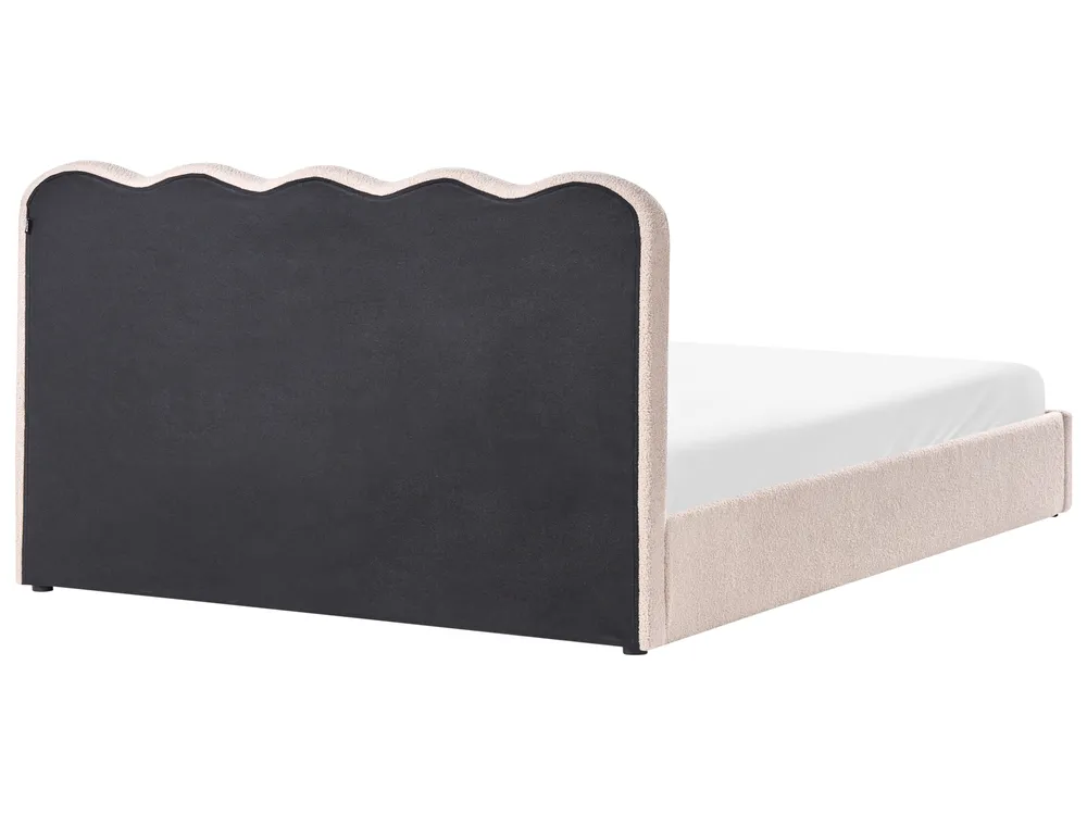 Bett mit Stauraum NANTERRE Bouclé Beige 180 x 200 cm_1019653
