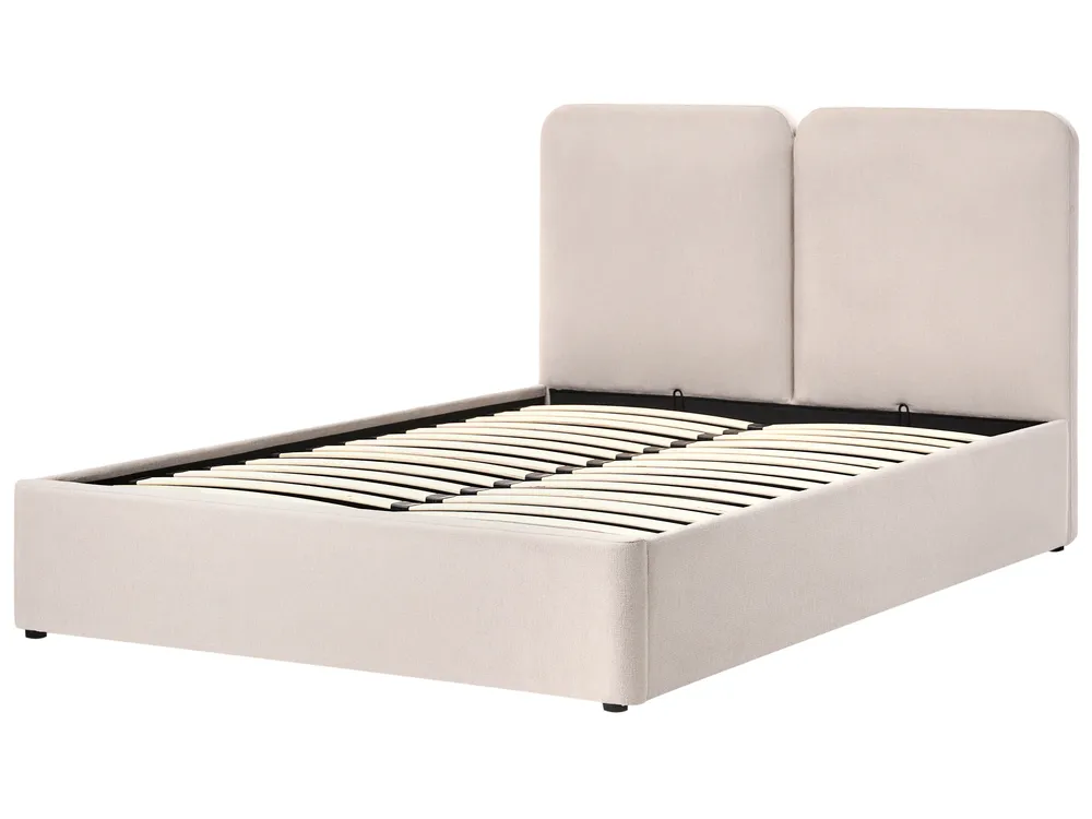 Bett mit Stauraum ARBOIS Stoff Beige 160 x 200 cm_1023164