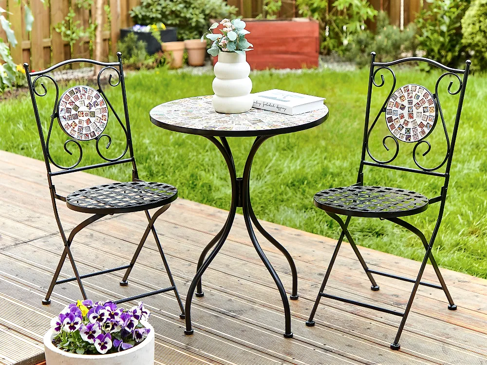 Bistro Set klappbar CASARIO Metall Schwarz